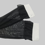 Long Sleeves Buttoned See-Through Solid Color Split-Side Lapel Maxi Dresses Shirt Dress