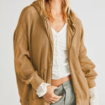 Nadorine Women's Cardigan Zipper Sweater Loungewear Outerwear Hoodie Long Jacket