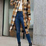 Nadorine Button Down Plaid Classic Long Shirt Jacket