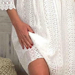 Summer V Neck Sexy Hollow Out Short Sundress Flared Sleeve Lady Party Dress