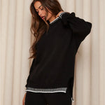 Charlotte Reid | Oversized Knit Wide Leg Lounge Set For Women