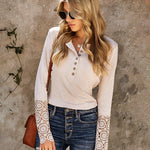 Solid Color Long Sleeve Knitted Base Top