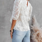Amelie Rousseau | Floral Puff Sleeve Blouse For Women