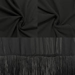 Batwing Sleeves Loose See-Through Solid Color Tasseled Mock Neck Maxi Dresses