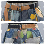 Original Floral Wide Leg Denim Shorts Bottoms