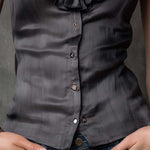 Boho-Vintage Elegant Ruffled Collar Sleeveless Top
