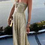 Shimmer Please Off Shoulder Maxi Party Dress