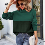 Nadorine Contrast Color Turtleneck Sweater