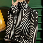 Long Sleeves Skinny Striped High-Neck T-Shirts Tops