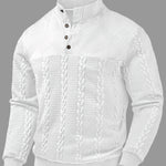 Callum | Textured Stand-Collar Henley