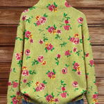 Constance™ | Pink Floral Lime Zip Cardigan