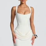 Eleanor | Square-Neck Satin Maxi Dress