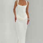 Eleanor | Square-Neck Satin Maxi Dress
