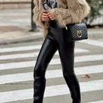 Casual pants small leg PU leather pants