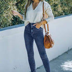 Nadorine Ankle-length Skinny Jeans with Pockets