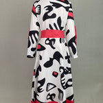A-Line Long Sleeves Buttoned Contrast Color Tied Waist Notched Collar Maxi Dresses Shirt Dress