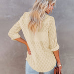 Nadorine Long Sleeve Button Up Shirt Summer Sheer Tulle Top for Women Casual Loose Business Casual 2026 | Under