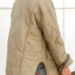 Women's Loose Cotton Jacket Color Block Pocket Casual Jacket