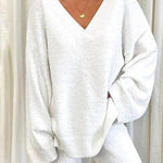 Two Piece Outfit Long Sleeve Crewneck Pullover Tops and Long Pants Tracksuit Sweatsuits