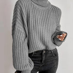 Rolled Neck Drop Shoulder Sweater