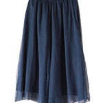 Casual Solid Color Chiffon Column Wide Leg Pants&Skirt