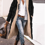 Reversible Sherpa Fleece Long Puffer Coats with Hood Outerwear