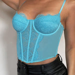 Lace Eyelash Sheer Cami Bralette Top