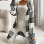 Striped Open-Front Longline Cardigan