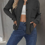 Casual V-neck Solid Color Blouse