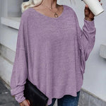 Nadorine Tie Plunging Back Dolman Sleeve Oversize Top for Women Casual Work Office Loose Fit 2026 | Under $40