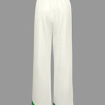 Column Contrast Color Pockets Striped Casual Pants Bottoms Trousers