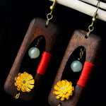 Original Geometry Split-Joint Wooden Earrings Accessories