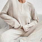 Loungewear Sets Casual Comfort Soft Split Hem Sweater & Wide Leg Pants