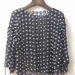 Three-Dimensional Floral Beaded Openwork Blouse