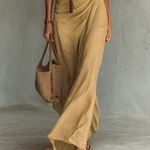 Ladies Lapel Single Breasted Long Sleeve Belted Maxi Dress