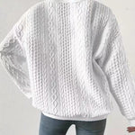 Nadorine Cable Knit Drop Shoulder Sweatshirt