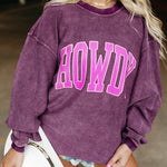 Solid Color Loose Round Neck Pullover Long Sleeve Top