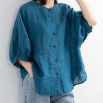 Nadorine Lantern Sleeve Retro Loose Shirt for Women Casual Work Office Loose Fit 2026 | Under