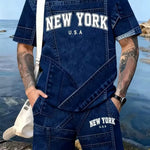 KZZ Men's Outdoor Short-Sleeve and Shorts Set