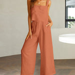 Nadorine 2 Piece Outfits Square Neck Tank Crop Top Wide Leg Pants Matching Lounge Set Tracksuit