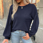 Nadorine Long Sleeve Backless Hollow Knit Sweater for Women Casual Work Office Loose Fit 2026 | Under