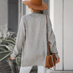 Solid Color Knit Open-Front Cardigan
