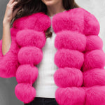 Faux Fox Fur Coat Short Jacket Winter Warm Outwear