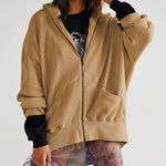 Nadorine Women's Cardigan Zipper Sweater Loungewear Outerwear Hoodie Long Jacket