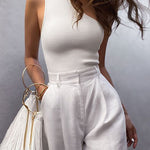 One-shoulder Sports Tank Tops Crop Tops Vest