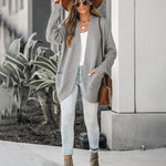 Solid Color Knit Open-Front Cardigan