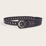 Punk-style studded belt with snap buckle