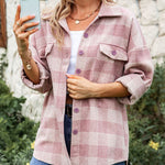 Shirt Jackets Button Down Long Sleeve Collared Shacket Coats