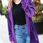 Rust Velvet Button Down Tunic Top