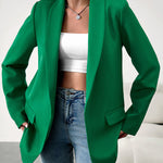 Nadorine Casual Blazers Open Front Long Sleeve Work Office Blazer Jacket